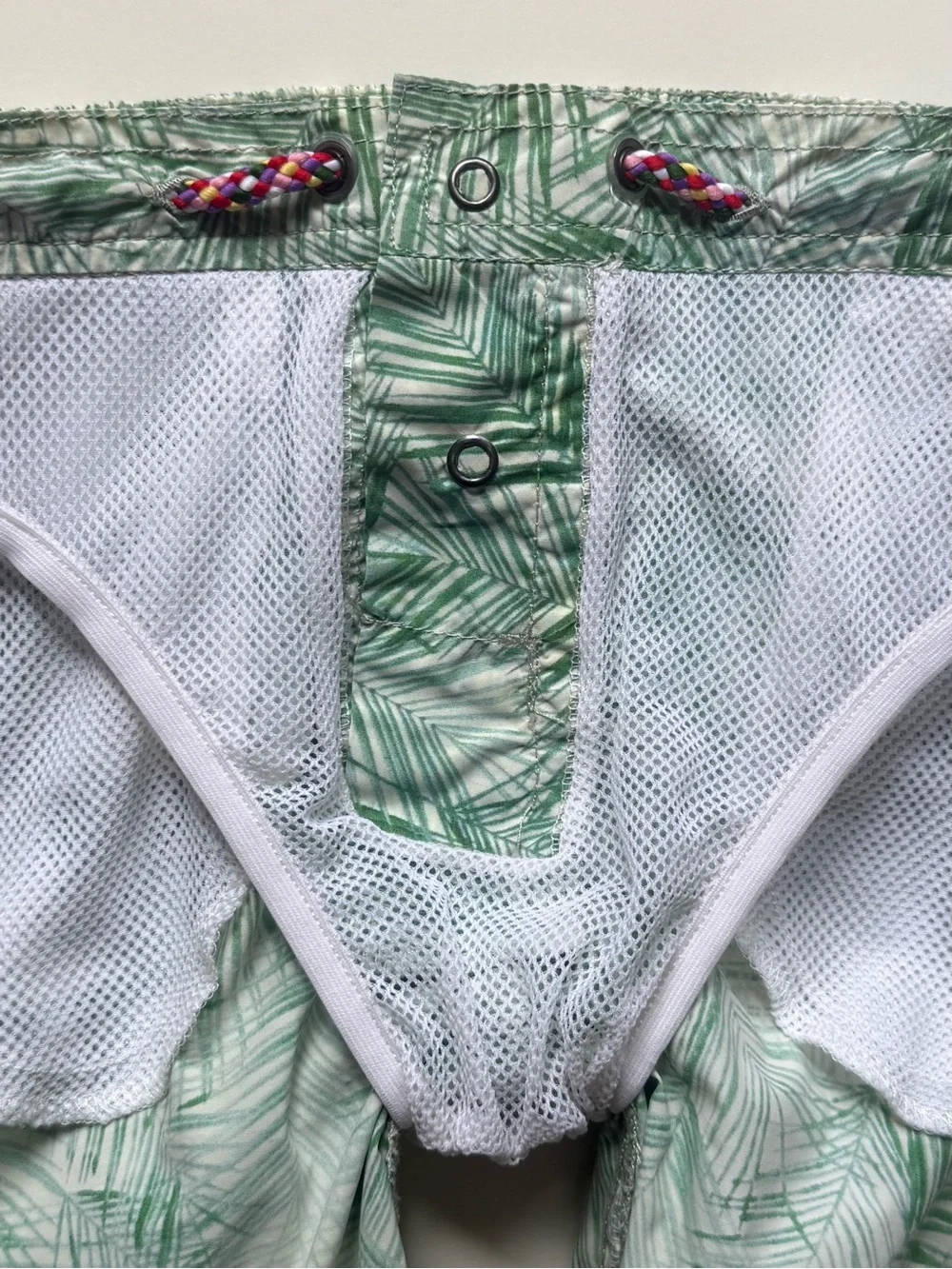 Bonpoint Boys Tropical Palm Print Swim Shorts - Size 6